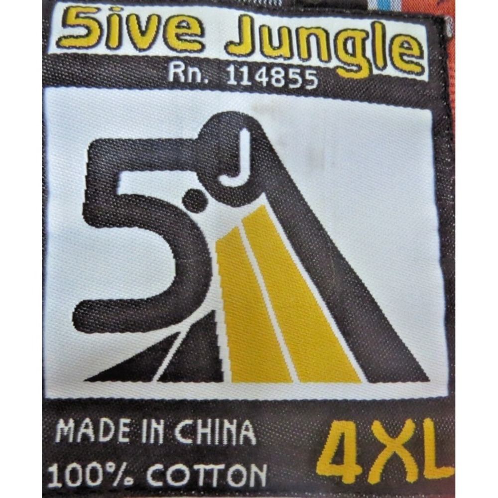 Five Jungle Y2K VTG Plaid Short Sleeve Graphic Button Up Shirt Men 4XL Skate Hip - Picture 3 of 16